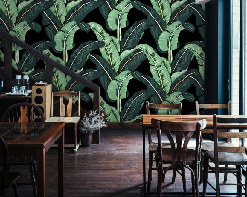 Exotic Banana Leaf Wallpaper Mural