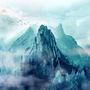 Misty Mountain Landscape and Sunrise Wallpaper Mural