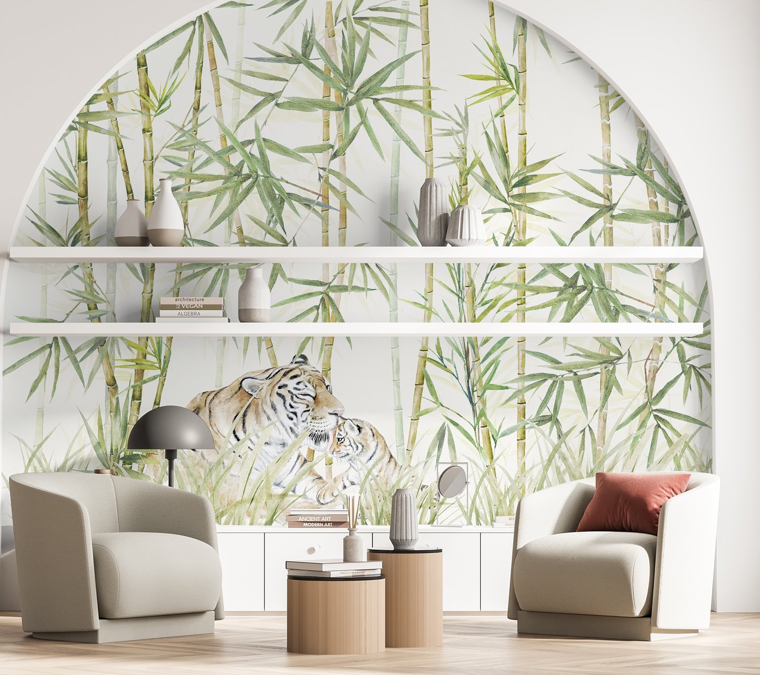 Bamboo Trees with Leopard Wallpaper Murals - Peel and Stick