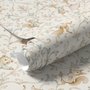 Cute rabbits wallpaper with woodland animals, white birds and acanthus scrolls on an ivory cream ground