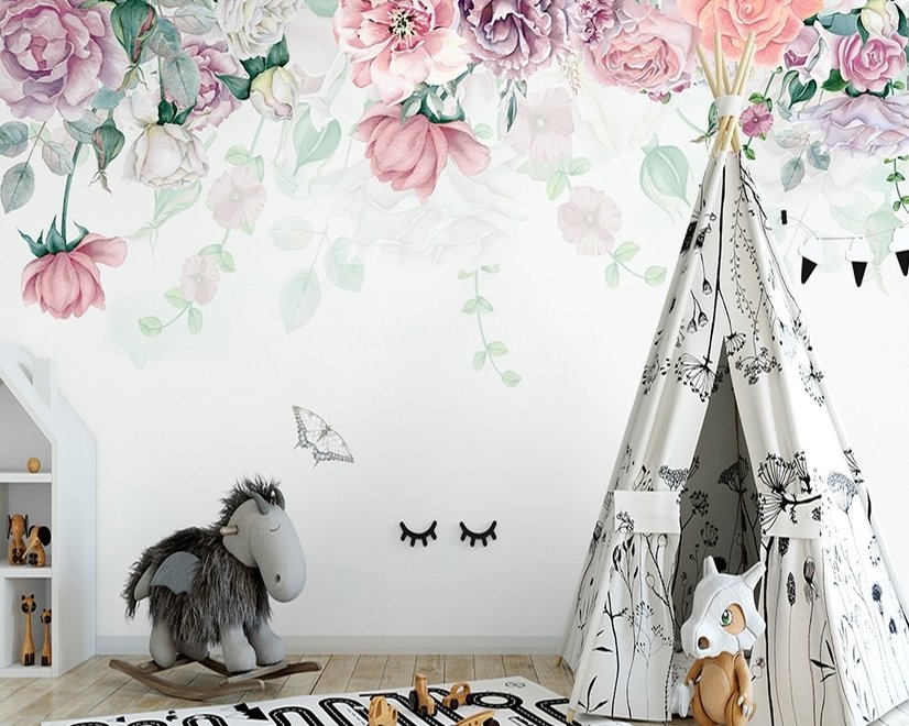 Vintage Peony Flowers Wallpaper Mural