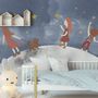 Papier peint panoramique filles sur la lune enfants