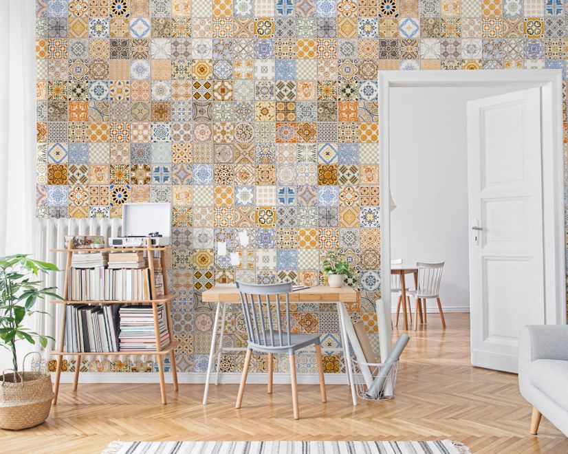 Faux Ceramic Tiles Wallpaper Mural