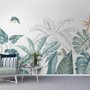 Papier peint panoramique de feuilles vertes et tropicales