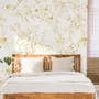 Gold Look Peony Floral Drawing Bright Flower Art Wallpaper Mural
