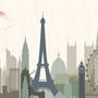 Paris City with Eiffel Tower and Amusement Park Wallpaper Mural