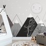 Kids Boys Cute Moon and Mountain Landscape Wallpaper Mural