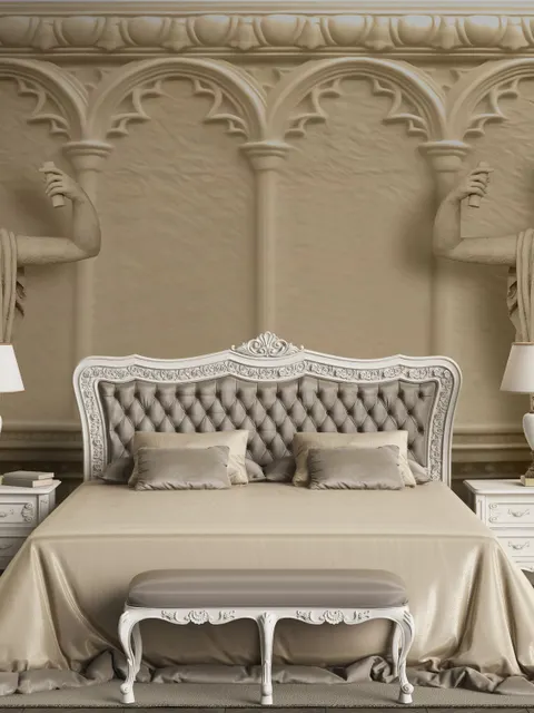 3D Embossed Look Byzantine Sculptures Wallpaper Mural