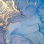 Papier Peint Panoramique Imprimé Marbre Bleu et Doré