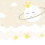 Nursery Soft Moon with White Cloud in the  Sky Wallpaper Mural