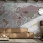 Soft Colorful Political World Map Wallpaper Mural