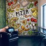 Papier peint panoramique de dessins animés sur la restauration rapide et les pizzas