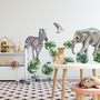 Kinder Tropische Safari Tiere Set Wandtattoo