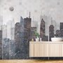 Vintage Geometric City Wallpaper Mural