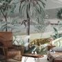 Vintage Exotic Landscape with Wild Animals Wallpaper Mural