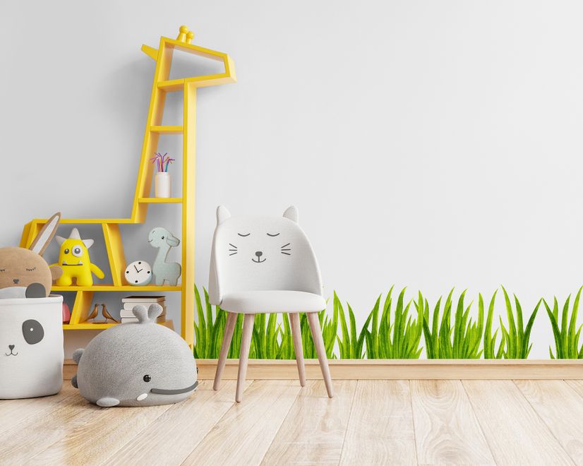 Kids Watercolor Green Plants Wall Decal Sticker