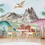 Cute Colorful World of the Dinosaurs Wallpaper Mural