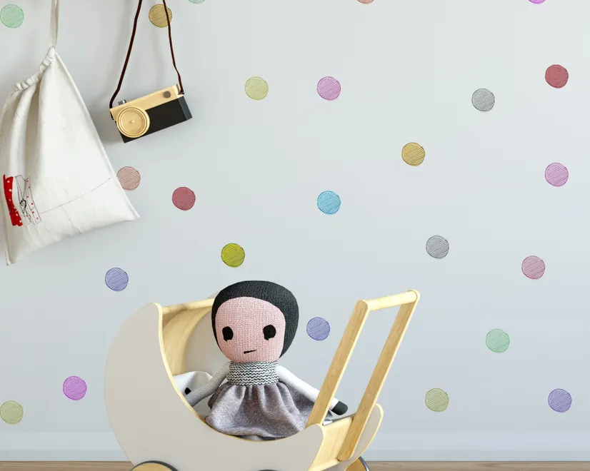 Colorful Little Polka Dots Wall Decal Sticker