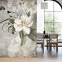Vintage Cream Flowers Art Wallpaper Mural