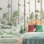 Papier peint aquarelle forêt arbres enfants