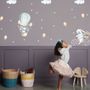 Kids Cartoon Rabbit with Balloons and Snowflake Wall Decal Sticker