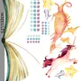 Stickers muraux licorne et dinosaures dans un livre d’histoires aquarelle pour enfants