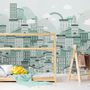 Monochrome City View Wallpaper Mural