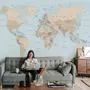 Brown & Brown Political World Map Wallpaper Mural