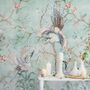 Chinoiserie Peony Blossom with Chinese Birds Wallpaper Mural