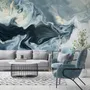 Abstract Watercolor Style Dark Marble Wallpaper Mural
