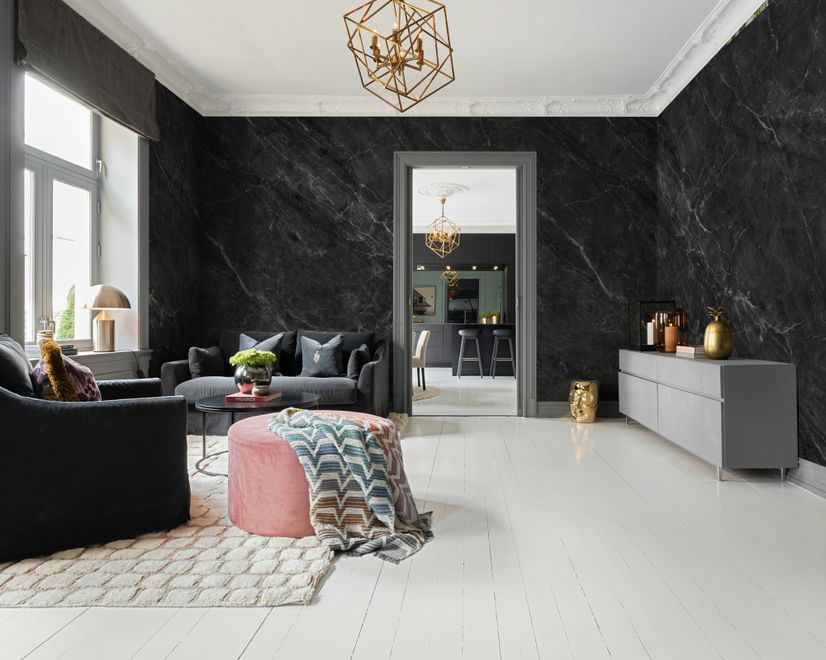 Dark Faux Marble Granite Slate Wallpaper Mural