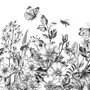 Black and White Floral Wallpaper Mural