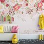 Pink Flowers and Butterflies Wallpaper Mural