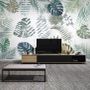 Retro Tropical Leaf Pattern Wallpaper Mural
