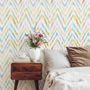 Fototapete Aquarell-Multicolor-Chevron-Ikat-Design