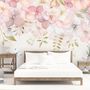 Papier peint panoramique floral hortensia rose