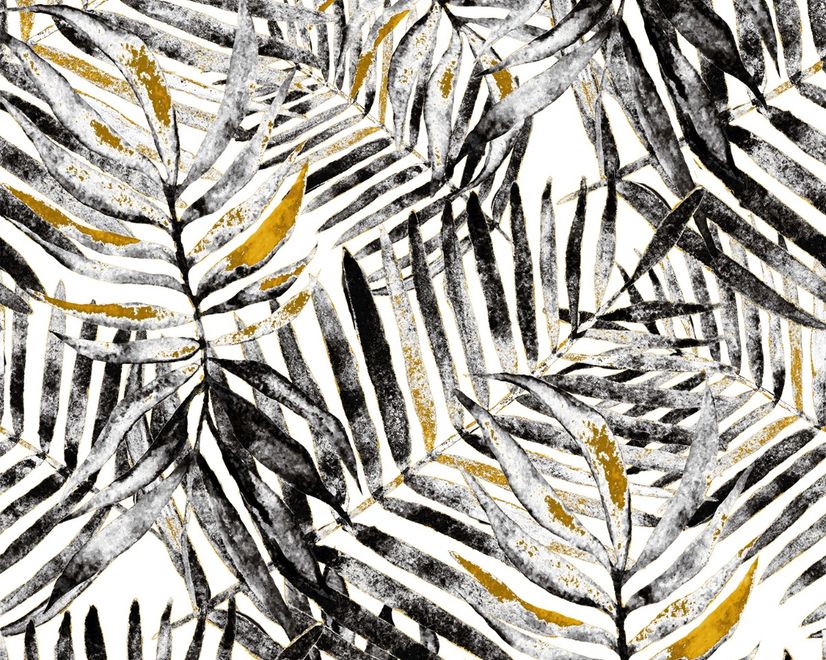 Watercolor Palm Leaf Pattern Wallpaper Mural