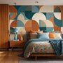 Retro Abstract Geometric Shapes Wallpaper Mural