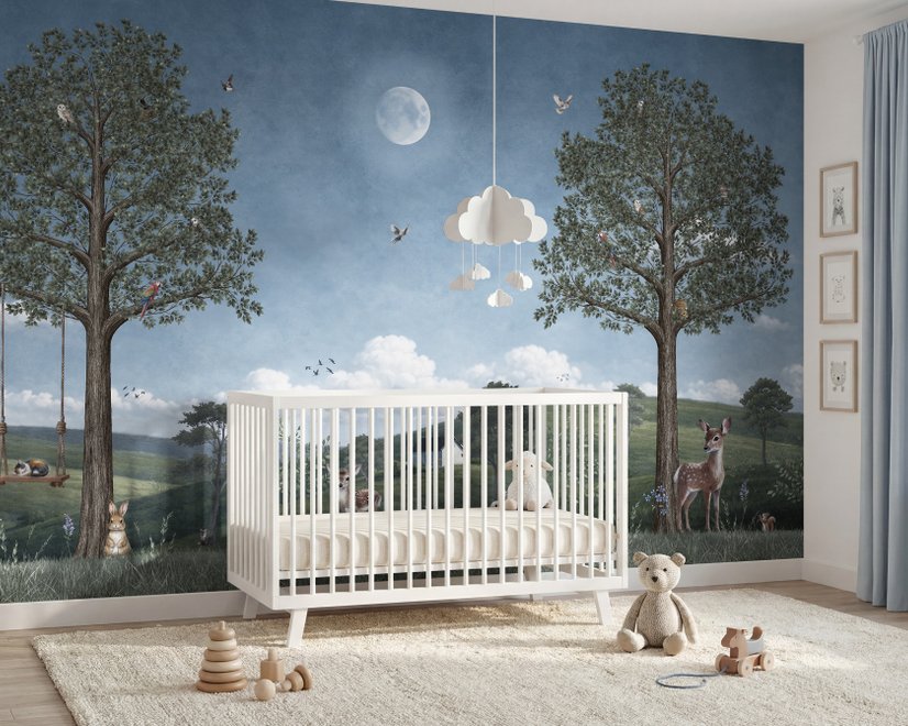 Kids Forest Animals Landscape Wallpaper Mural