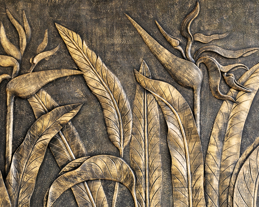 Tropical Birds of Paradise Sculpture Wallpaper Mural