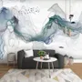 Abstract Colorful Smoke with Tree Wallpaper Mural