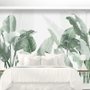 Fresh Green Tropical Leaf Wallpaper Mural