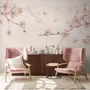 Plum Floral Art Wallpaper Mural