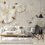 3D Embossed Look Jewelry Roses Wallpaper Mural