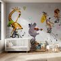 Cartoon Animal with Music Note Wallpaper Mural