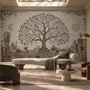 Antiker Römischer Gartenbaum mit Mosaikkunst-Fototapete