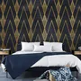 Art Deco Triangle Line on Dark Background Wallpaper Mural