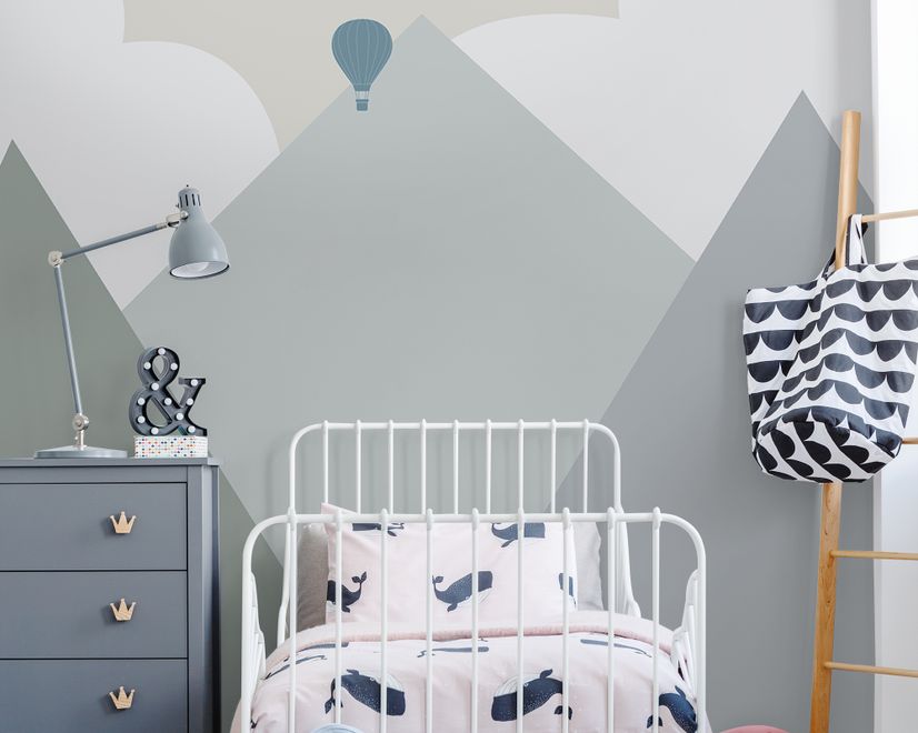 Cartoon Mountainscape Wallpaper Mural