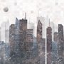 Vintage Geometric City Wallpaper Mural