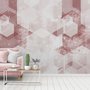 Abstrakte Rosa Geometrische Muster Fototapete